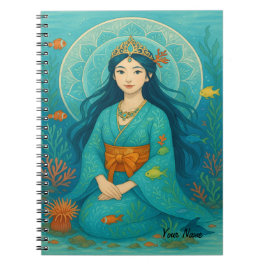 Caderno Espiral Nome personalizado Princesa Sereia Japonesa de Men