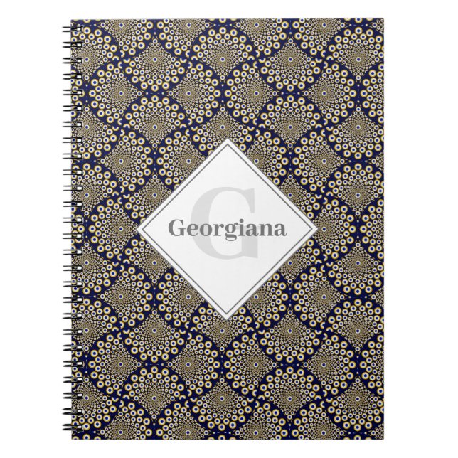 Caderno Espiral Nome Personalizado Que Estamos A Ver Marinho E Ret (Frente)