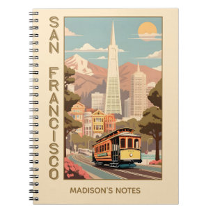 Caderno Espiral Nome Personalizado Retro São Francisco