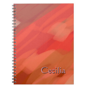 Caderno Espiral Nome Personalizado Rosy Pinks Tons de Rubor