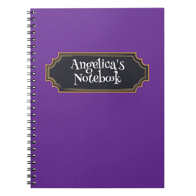 Caderno Espiral Nome Personalizado Roxo Spooky (Frente)