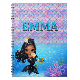 Caderno Espiral Nome Personalizado | Sereia de Texto Personalizado