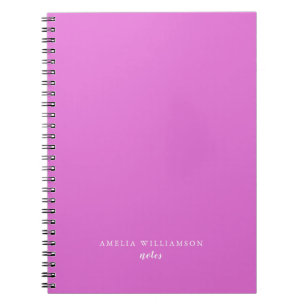 Caderno Espiral Nome Personalizado Violeta Roxo Simples e Minimali