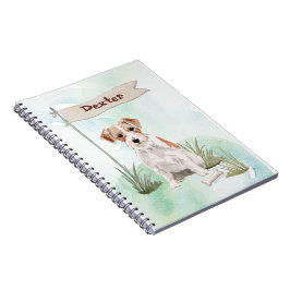 Caderno Espiral Nome personalizado Wire Haired Jack Russell Pet Do
