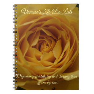 Caderno Espiral Nome Personalizável Rosa Amarelo + Bloco de Notas