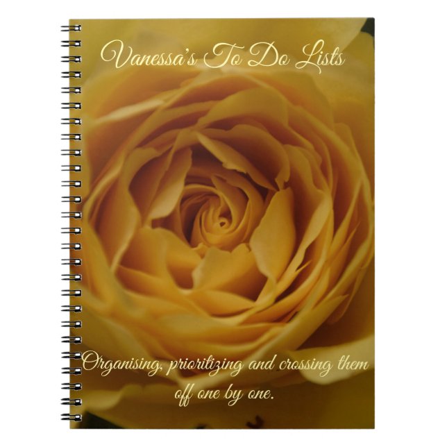 Caderno Espiral Nome Personalizável Rosa Amarelo + Bloco de Notas  (Frente)