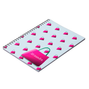 Caderno Espiral Nome pessoal Modern Pastel Blue