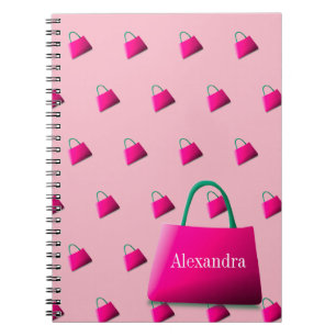 Caderno Espiral Nome Pessoal - Rosa Moderno