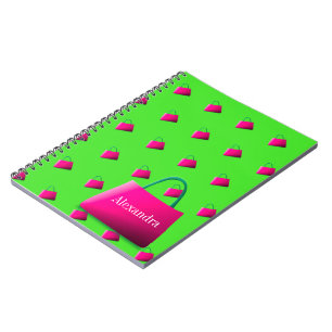 Caderno Espiral Nome Pessoal Verde limão Moderno
