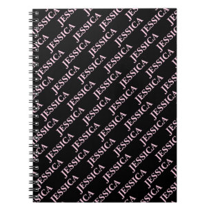 Caderno Espiral Nome Preto e Rosa de Garota Gótica Feminina para E