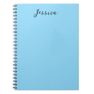 Caderno Espiral Nome Profissional Simples Elegante Moderno Azul