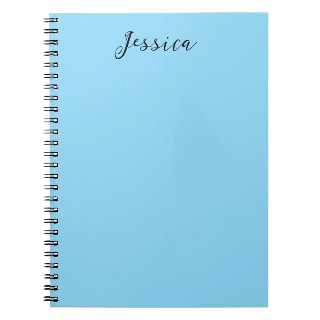 Caderno Espiral Nome Profissional Simples Elegante Moderno Azul (Frente)