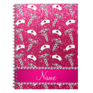 Caderno Espiral Nome rosa cor-de-rosa, matador de prata caduceus