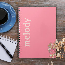 Caderno Espiral nome rosa quarto de dormir moderno 