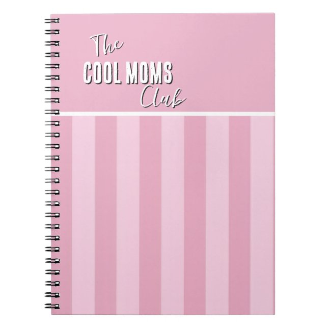 Caderno Espiral Nome Rótulo Vintage Faixa Rosa (Frente)