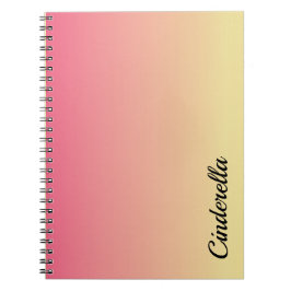 Caderno Espiral Nome simples, cor-de-rosa e dourado personalizado