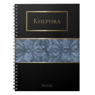 Caderno Espiral Nome Simples da Batik da Cinza legal