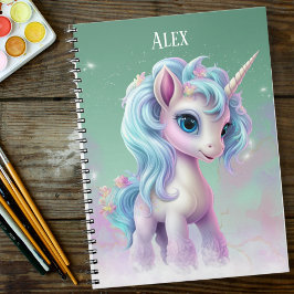 Caderno Espiral Nome Unicorn Personalizado