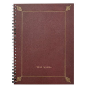 Caderno Espiral Nome velho do estilo do vintage da capa do livro