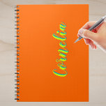Caderno Espiral Nome Verde Primavera 3D Amarelo do limão | Funny O<br><div class="desc">Minúscula Neon Sunset Orange iPhone 16 Case (Limão Amarelo e Primavera Verde Shadow 3D Text Name) Adicione seu primeiro nome,  sobrenome,  letras iniciais. Personalize para seu uso personalizado. Clique no botão "Personalizar" para alterar a cor de fundo,  os estilos de fonte e a cor da fonte.</div>