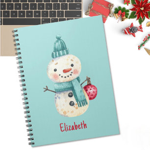 Caderno Espiral Nome, Whimsical Snowman Winter Planner 6,5x 8,75
