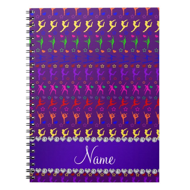 Caderno Espiral Nomes de estrelas de corações da ginástica do arco (Frente)