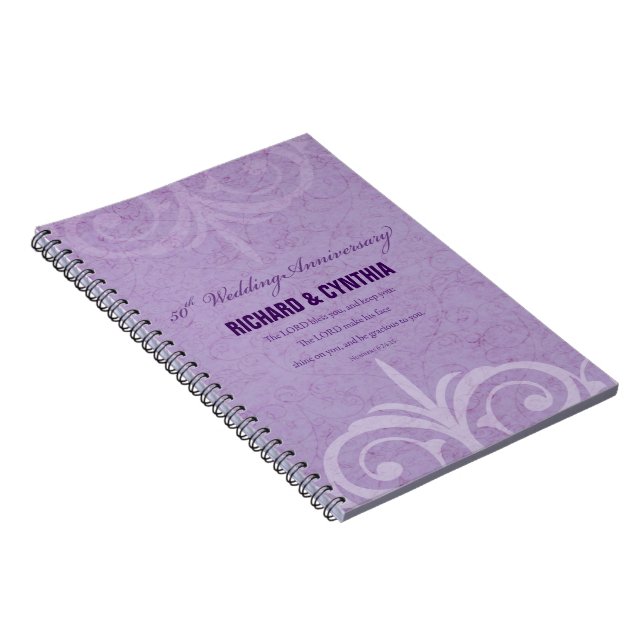 Caderno Espiral Nomes personalizados, 50º aniversário de casamento (Lado Direito)