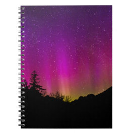 Caderno Espiral Norte Luzes Aurora Borealis StarNight Sky