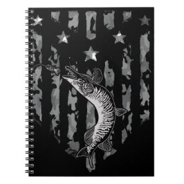 Caderno Espiral Norte Pike Tiger Musky Flag Camo