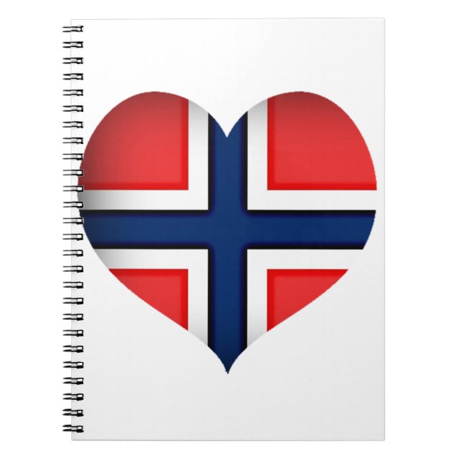 Caderno Espiral Norway Flag Heart (Frente)