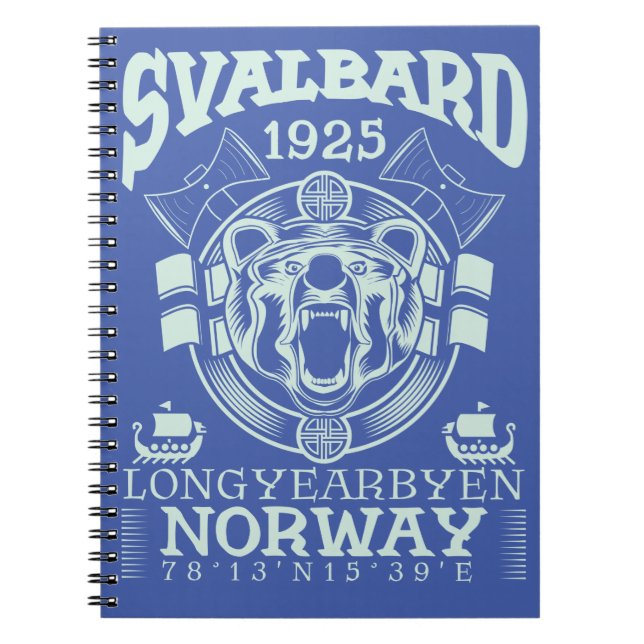 CADERNO ESPIRAL NORWAY SVALBARD LONGYEARBYEN - URSO POLAR (Frente)