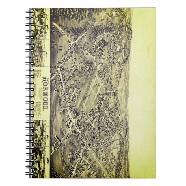 Caderno Espiral Norwood, MÃE Vintage Map 1882 (Frente)