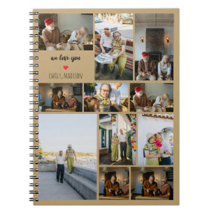 Caderno Espiral Nós Amamos Você Colagem de Fotos da Família Person