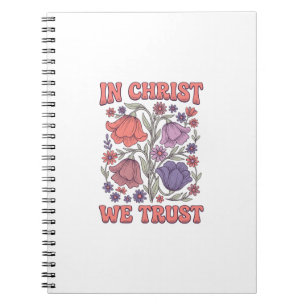 Caderno Espiral Nós Confiamos em Cristo Desenho Floral Cristão Vet