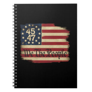 Caderno Espiral Nós O Povo Trump 45 47 Bandeira Vintage Envelhecid