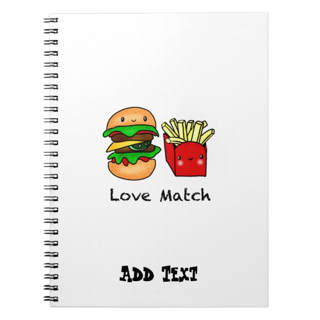 Caderno Espiral Nós vamos junto como o hamburguer e as fritadas (Frente)