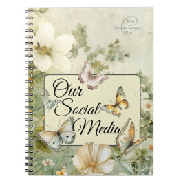 Caderno Espiral Nossa Mídia Social Algodão Chic Meadow Wildflower