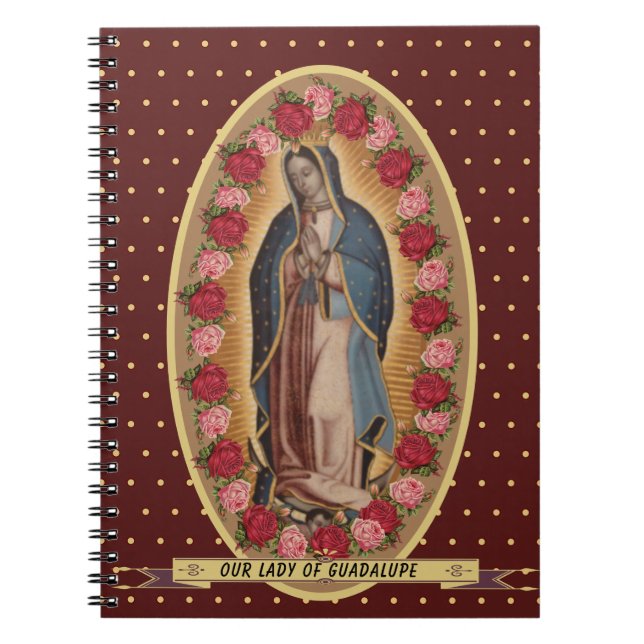 Caderno Espiral Nossa Senhora de Guadalupe Papais noeis Maria Virg (Frente)