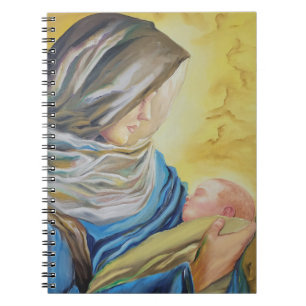 Caderno Espiral Nossa Senhora do Silêncio segurando Jesus bebê