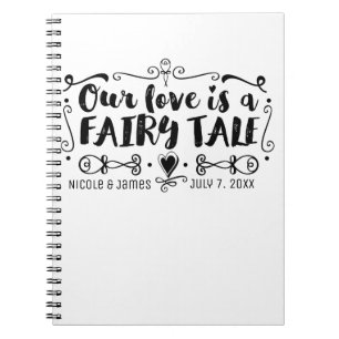 Caderno Espiral NOSSO AMOR É UM CONTOS DE FADAS Livro de Visitas d
