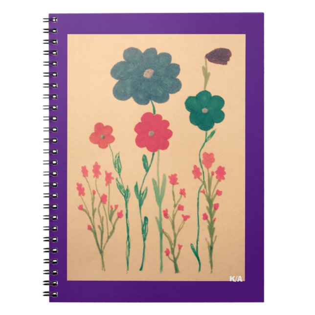 Caderno Espiral Nostalgia floral de estilo antigo (Frente)