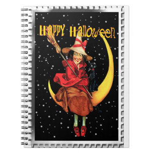 Caderno Espiral Nostalgia Halloween Boa Bruxa e seu Gato