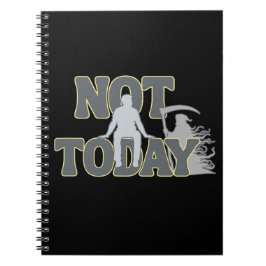 Caderno Espiral NOT TODAY – Funny Dark Humor Grim Reaper