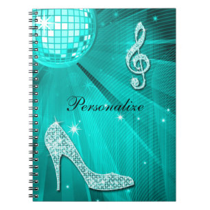 Caderno Espiral Nota da música da cerceta & salto de estilete