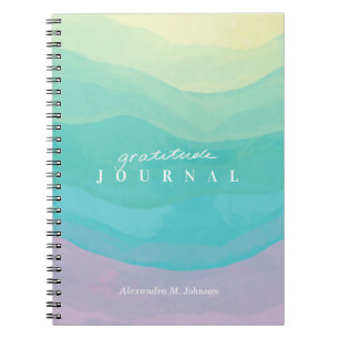 Caderno Espiral Nota de Gratidão Personalizada do Abstrato Modern