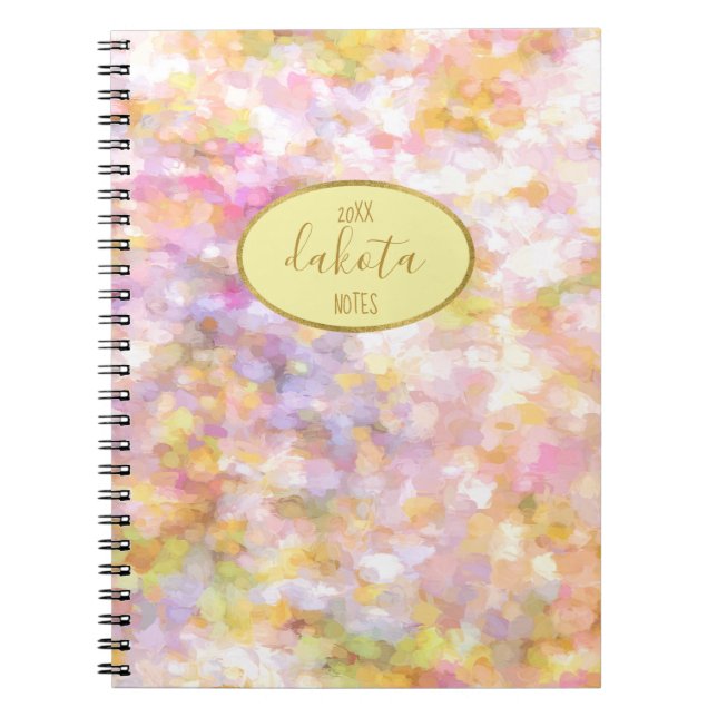 Caderno Espiral Nota de Impressionismo de Pastel Amarelo Pálido de (Frente)