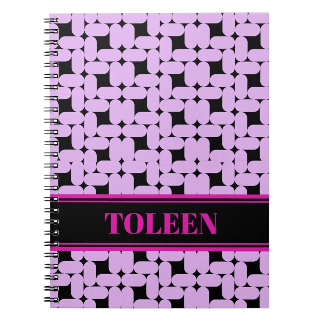 Caderno Espiral Nota de Padrão Colorido Personalizado (Frente)