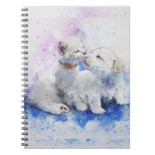 Caderno Espiral Nota de Splatter de Pintura de Beijo Adorável