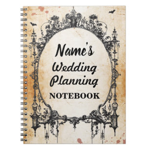 Caderno Espiral Nota gótico do planeamento do casamento do cadern