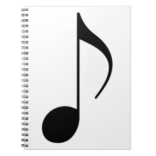 Caderno Espiral nota musical preta